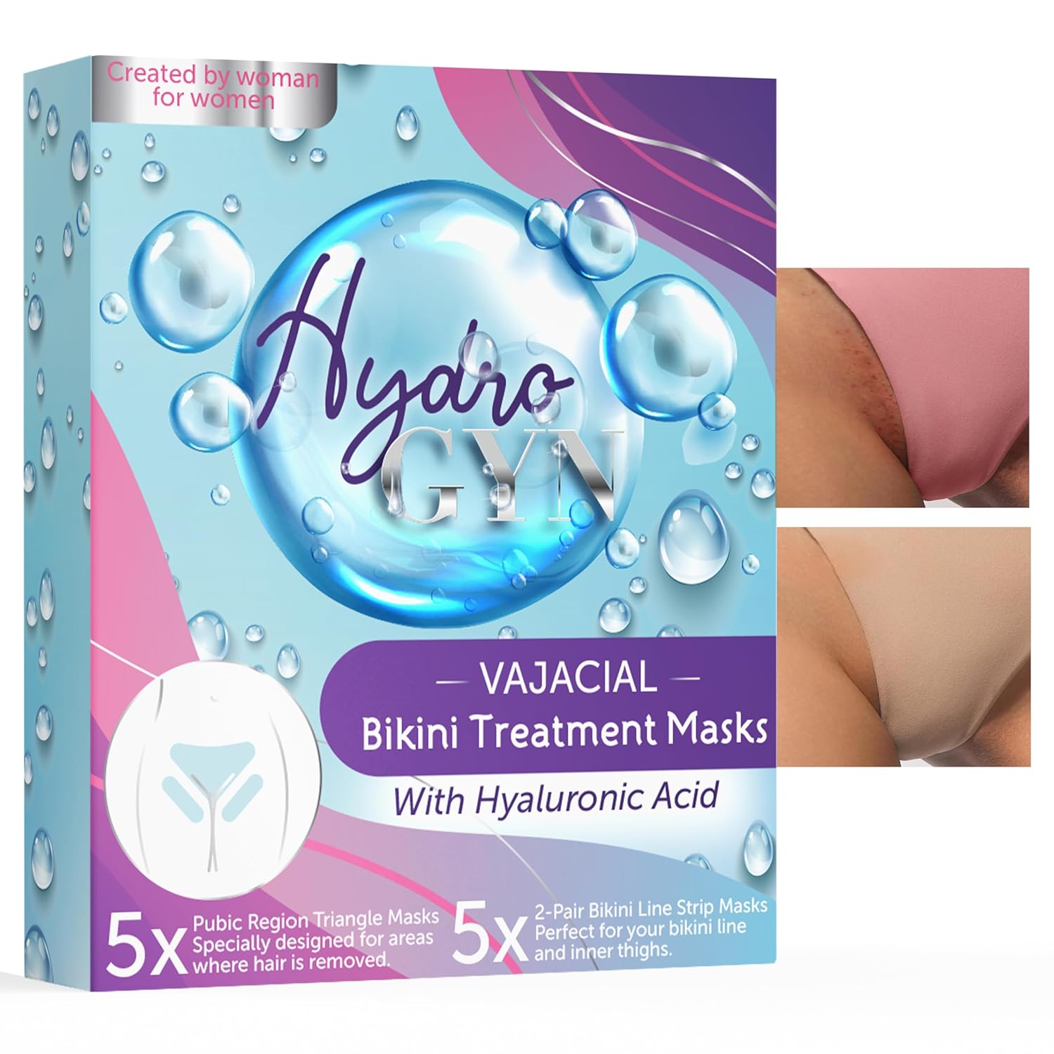 Ingrown Hair Treatment | Razor Bumps Treatment For Women | Bikini Area Vajacial Mask | Soothes bikini area with Salicylic Acid, Aloe & Hyaluronic Acid | helps calm razor burn & ingrown hairs