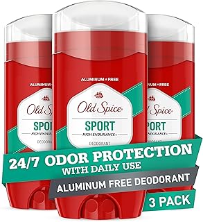 Old Spice Aluminum Free Deodorant for Men, High Endurance Sport Scent, 24/7 Odor Protection, 3 oz (Pack Of 3)