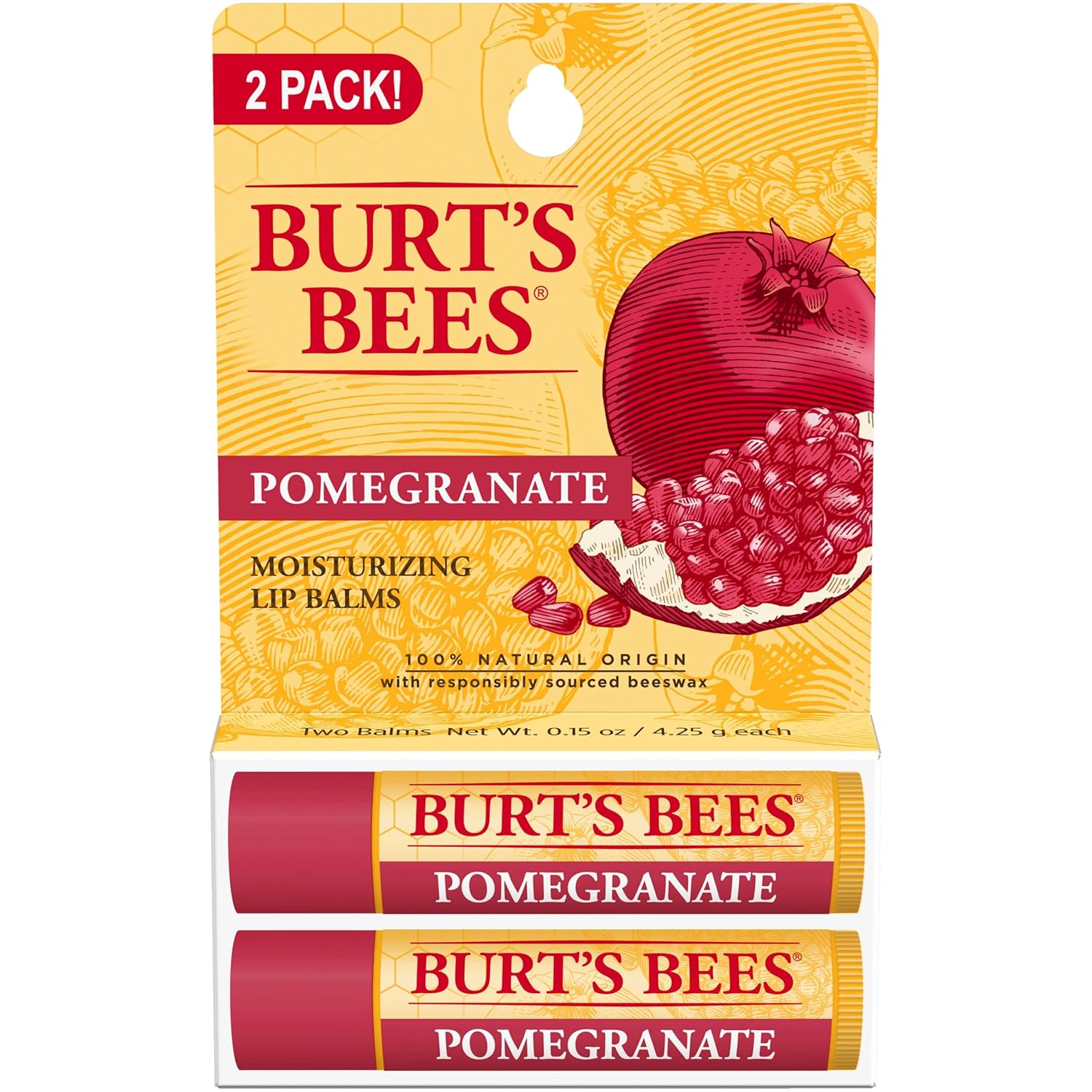 Burt's Bees Lip Balm Stocking Stuffers, Moisturizing Lip Care Christmas Gifts, Original Beeswax with Vitamin E & Peppermint Oil, Natural Origin Conditioning Lip Treatment (2-Pack)
