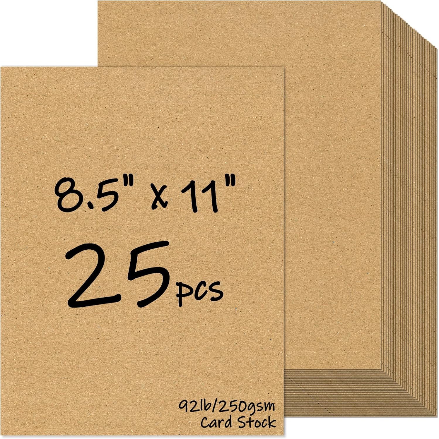 25 Sheets Brown Cardstock 8.5 x 11, 92lb/250gsm Kraft Card Stock Paper, Heavy Cardstock Printer Paper for Invitations, Scrapbooking, Crafts, Diy Cards, Decoration