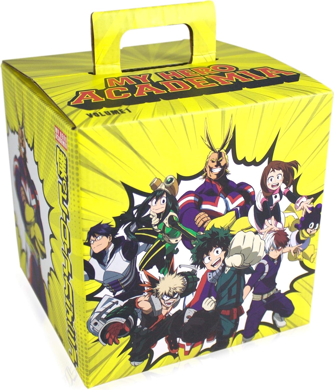 Toynk My Hero Academia LookSee Mystery Gift Box | Includes 5 Official Boku No Hero Collectibles | Includes Wall Art, Enamel Pin, & More | All Might Yellow Edition | Collect All 4