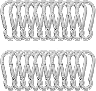 CertBuy 30pcs M6 Spring Snap Hook Stainless Steel Carabiner Clip Keychain 2.4 Inch Spring Ring Hook for Home Outdoor Sports Camping