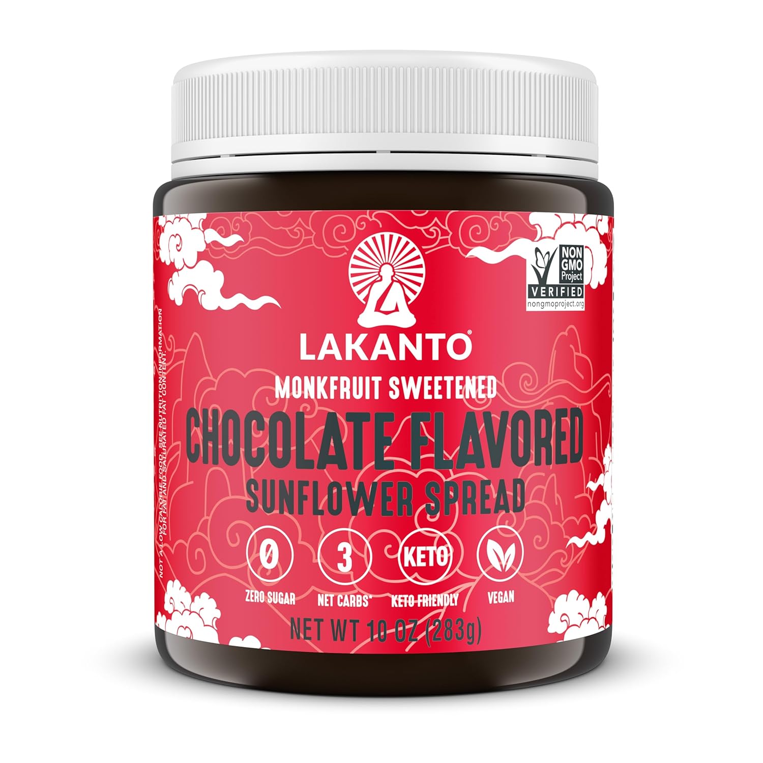 Lakanto Sugar Free Chocolate Sunflower Spread - Monk Fruit Sweetener, Keto Diet Friendly, Vegan, Dutch Cocoa, Chocolate Spread Use for Breakfast, Desserts, Snacks, and More (10 oz)