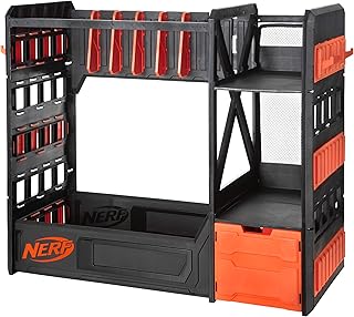Nerf Elite Blaster Rack - Storage for up to Six Blasters, Including Shelving and Drawers Accessories, Orange and Black - Amazon Exclusive