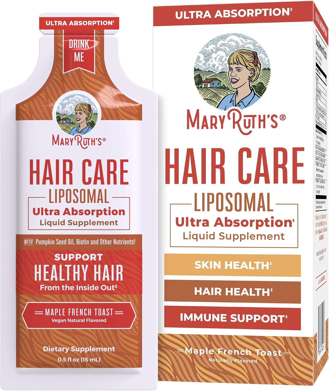 MARYRUTH'S Hair Care Liposomal, Ultra Absorption, Gluten Free, 14 Servings