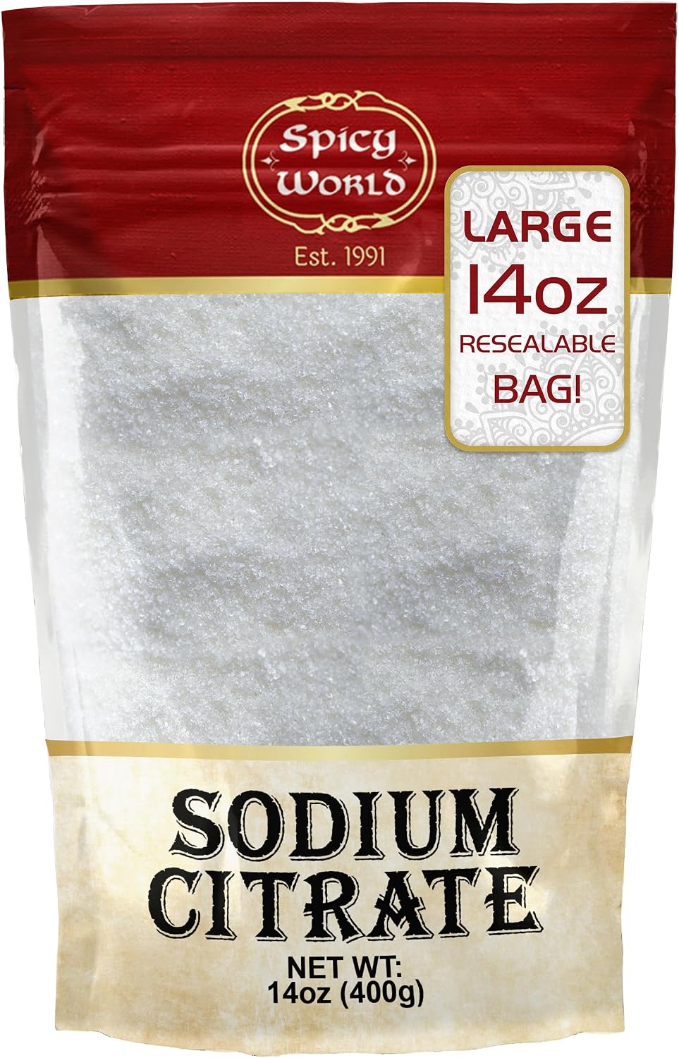 Sodium Citrate Powder 14 Ounce - Food Grade, Non-GMO - Emulsifier for Cheese, Spherification, and Molecular Gastronomy Cooking