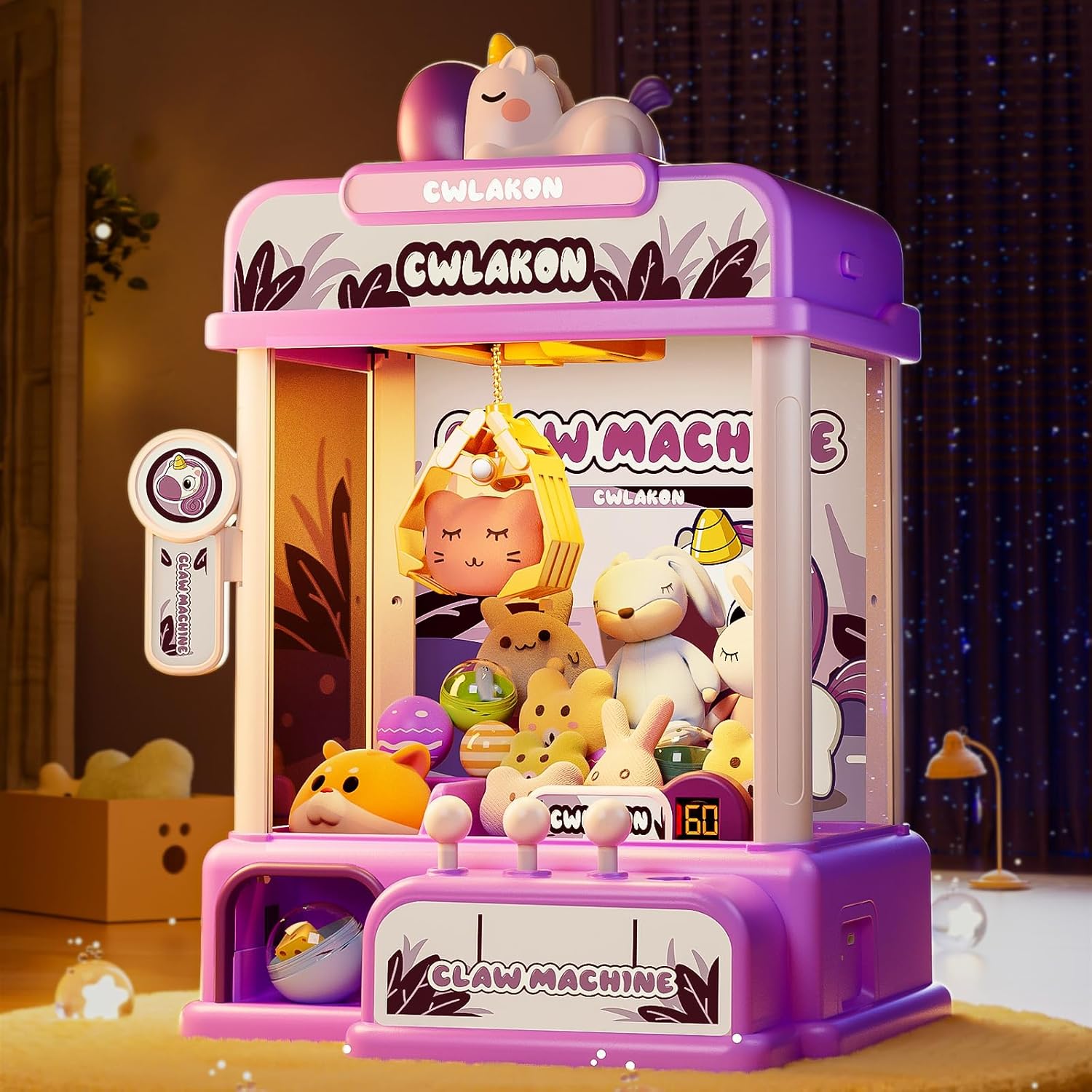 CWLAKON Claw Machine for Kids, Candy Grabber Machine, Mini Vending Machine, Sweet Dispenser Grab Machine Arcade Games for Girls Boys Christmas Birthday Gift