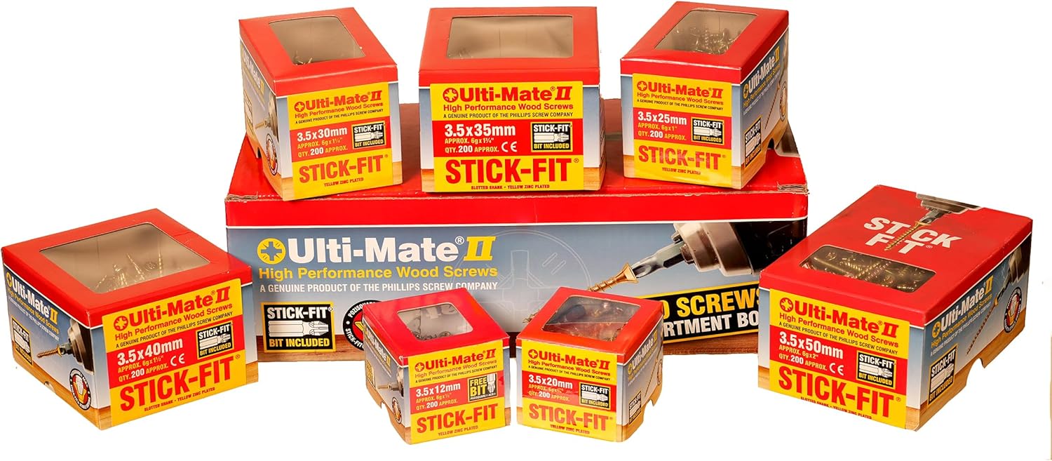Ulti-Mate Woodscrews 1400pcs Assortment Pack