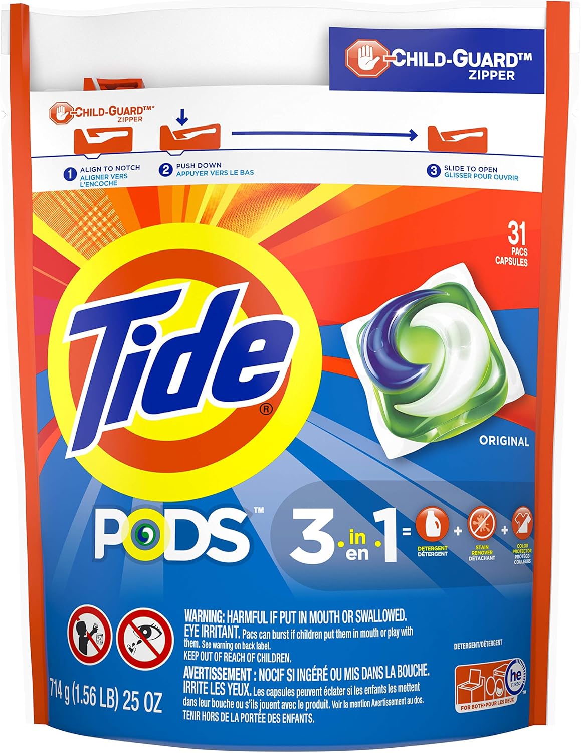 Tide Pods Laundry Detergent Packs Tub, Original, 31 Count by Tide