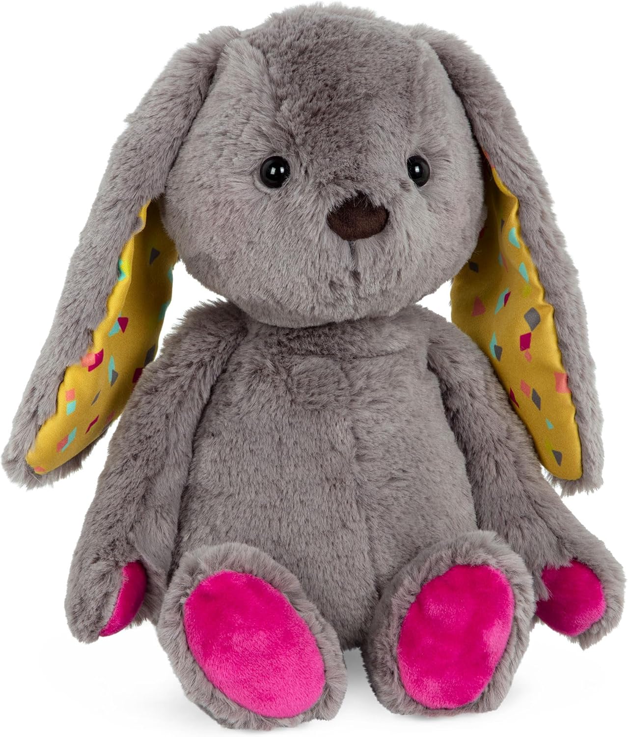 B. Toys – Plush Bunny - Super Soft Stuffed Animal - Washable Rabbit Toy - Happy Hues for Babies and Toddlers – 0 Months +, Sprinkle Dark Grey