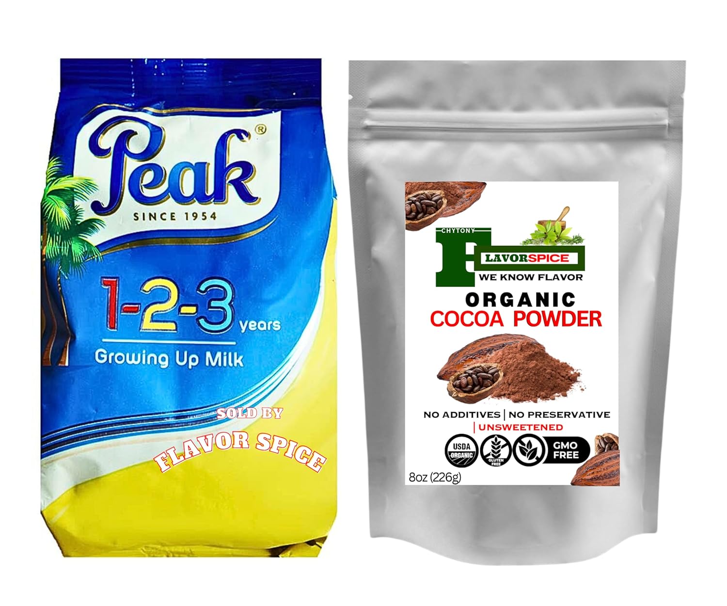 Peak Milk 123 360g 1 Pack | WITH Organic Cocoa Powder, 8oz Gluten Free, Non GMO 1 Pack