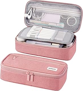WEMATE Large Pencil Case, Big Capacity Pencil Pouch Stationery Pen Bag, Storage High Capacity Bag Pouch Holder Box Organizer, Marker Pen Case for Women & Men