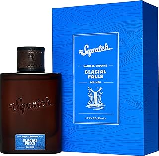 Dr. Squatch Men's Cologne Glacial Falls - Natural Cologne made with sustainably-sourced ingredients - Manly fragrance of bergamot, clove, and cedar - Inspired by Fresh Falls Bar Soap