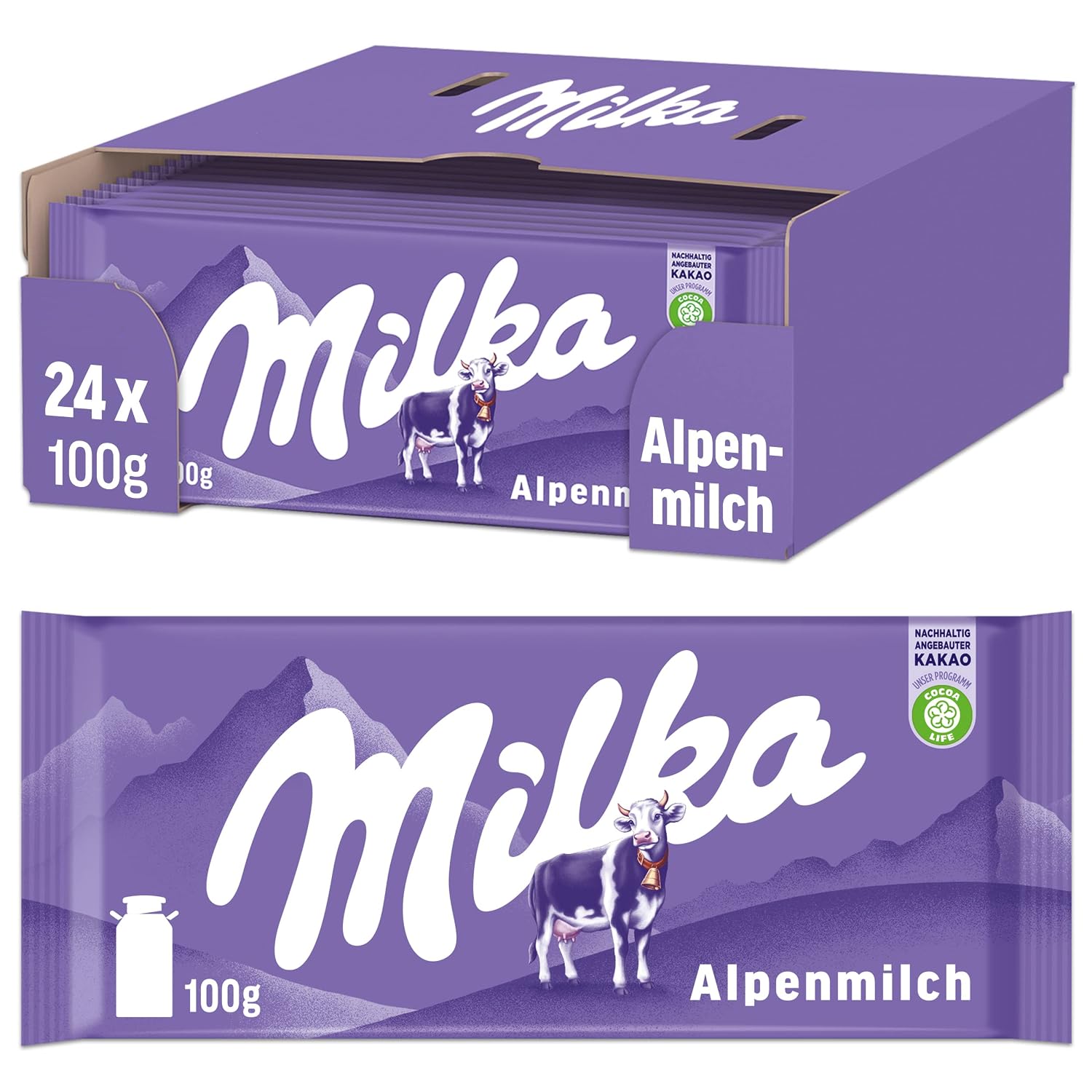 Milka Alpenmilch Chocolate Bar, 3.5 Ounce (Pack of 24)