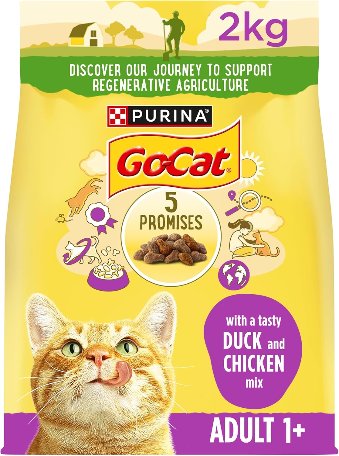 Go-Cat Adult Chicken & Duck Dry Cat Food 2kg, Pack of 4