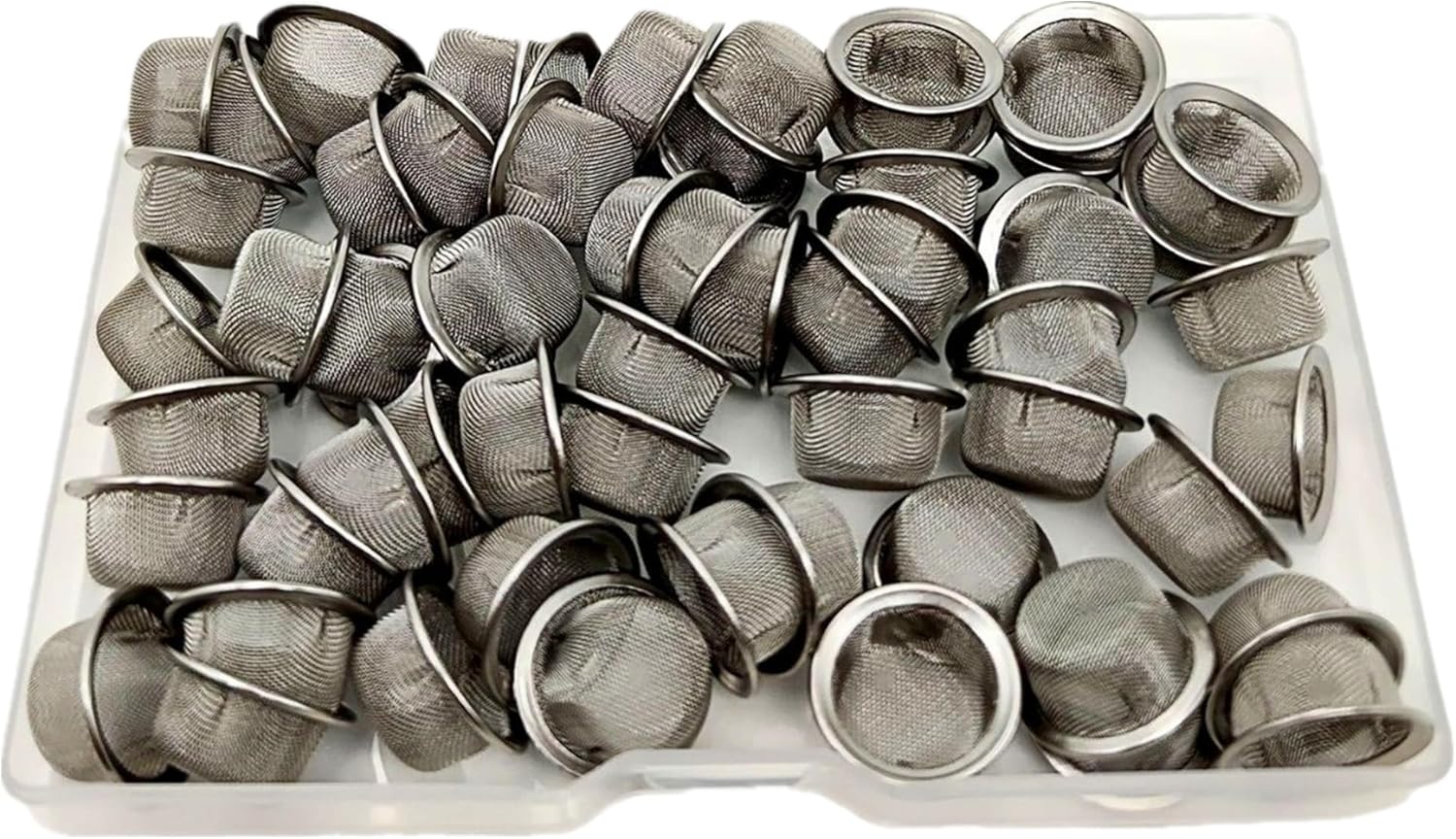 60pcs 0.5 Inch Pipe Screens Premium Diameter 1/2 Inch Mesh Bowl Stainless Steel Metal Pipe Screens with Storage Box