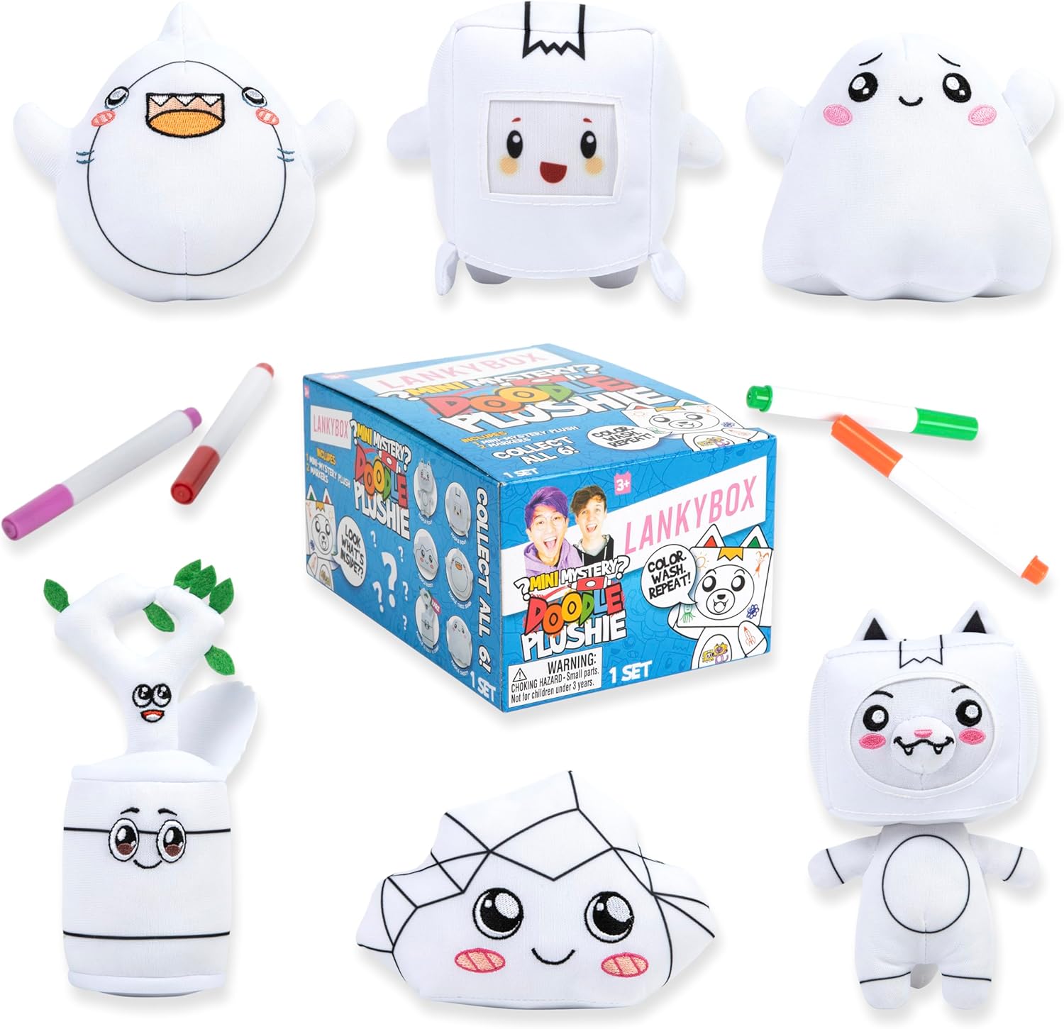 LankyBox Mystery Plush, Doodle Collection, Collectible Blind Box Mini Plush, Officially Licensed Merch