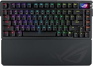ROG Azoth Extreme 75 Custom Gaming Keyboard, Aluminum Chassis, Carbon Fiber Positioning Plate, Adjustable Gasket Mount, Three-Layer Dampening, Color OLED Touchscreen, ROG NX Snow Switches, PBT Keycaps
