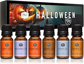 P&J Fragrance Oil Halloween Set | Autumn Wreath, Pumpkin Pie, Candy Corn, Marshmallow, Night Air, and Caramel Corn Candle Freshie Scents for Candle Making, Soap Making Supplies