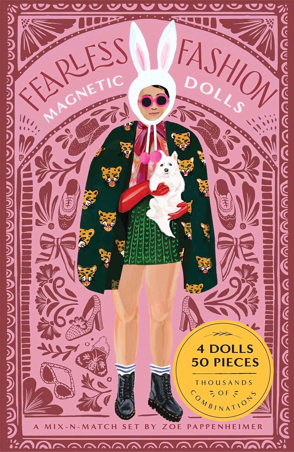 Chronicle Books Fearless Fashion Magnetic Dolls | Mix-N-Match Set | 4 Dolls, 50 Pieces, Thousands of Combinations