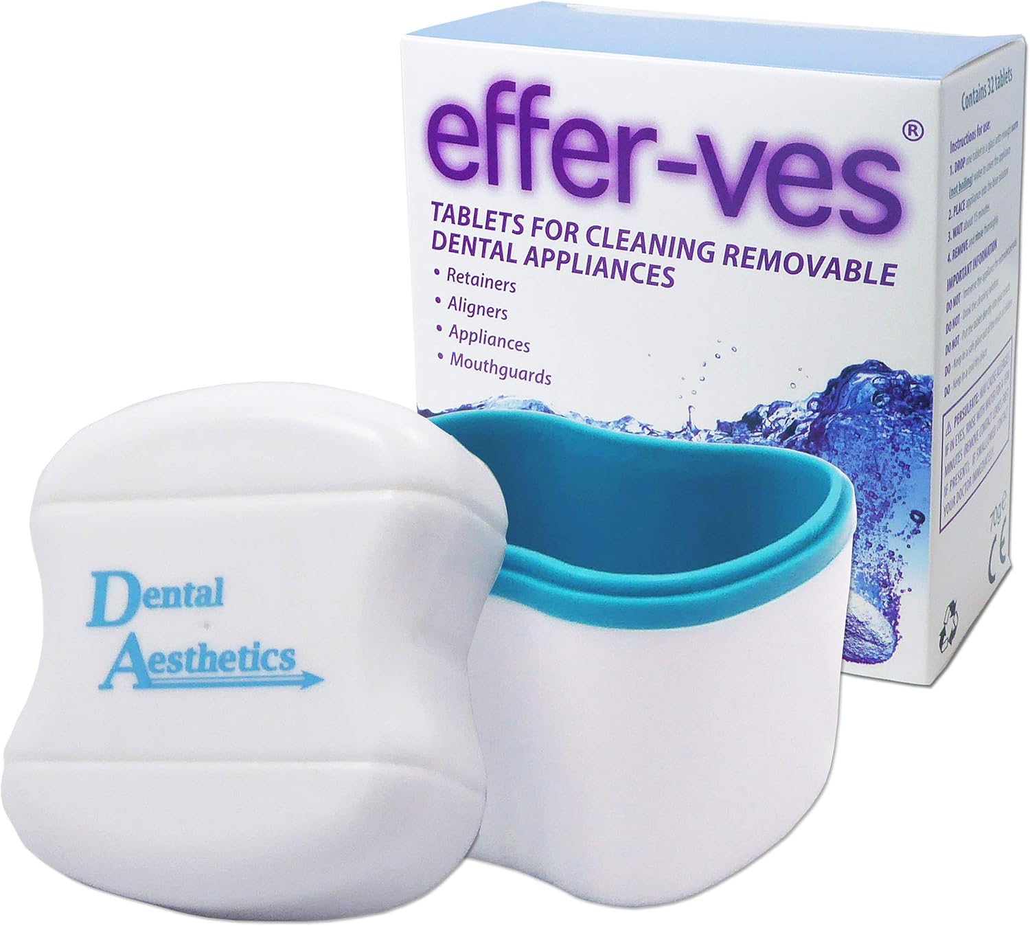 Effer-VES & Cleaning Bath ~ 32 Tablets Retainer Cleaner (Blue Bath)