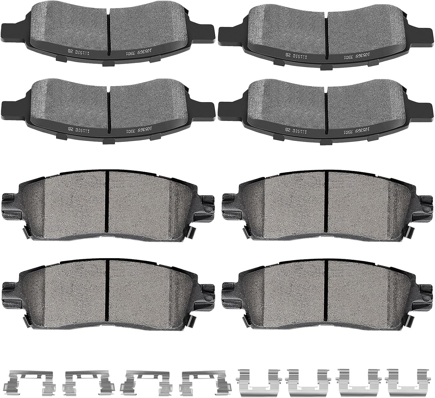 Ceramic Pads Kits,SCITOO 8pcs Brakes Pads Set fit for Buick Enclave,Rainier,for Chevy SSR,Trailblazer EXT,Traverse,for GMC Acadia,Envoy,Envoy XL,for Isuzu Ascender,9-7x,07-10 for Saturn Outlook