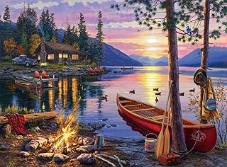 Buffalo Games - Darrell Bush - Canoe Lake - 1000 Piece Jigsaw Puzzle For Adults - High Quality Challenging Puzzle Perfect for Game Nights - Finished Puzzle Size is 26.75 x 19.75