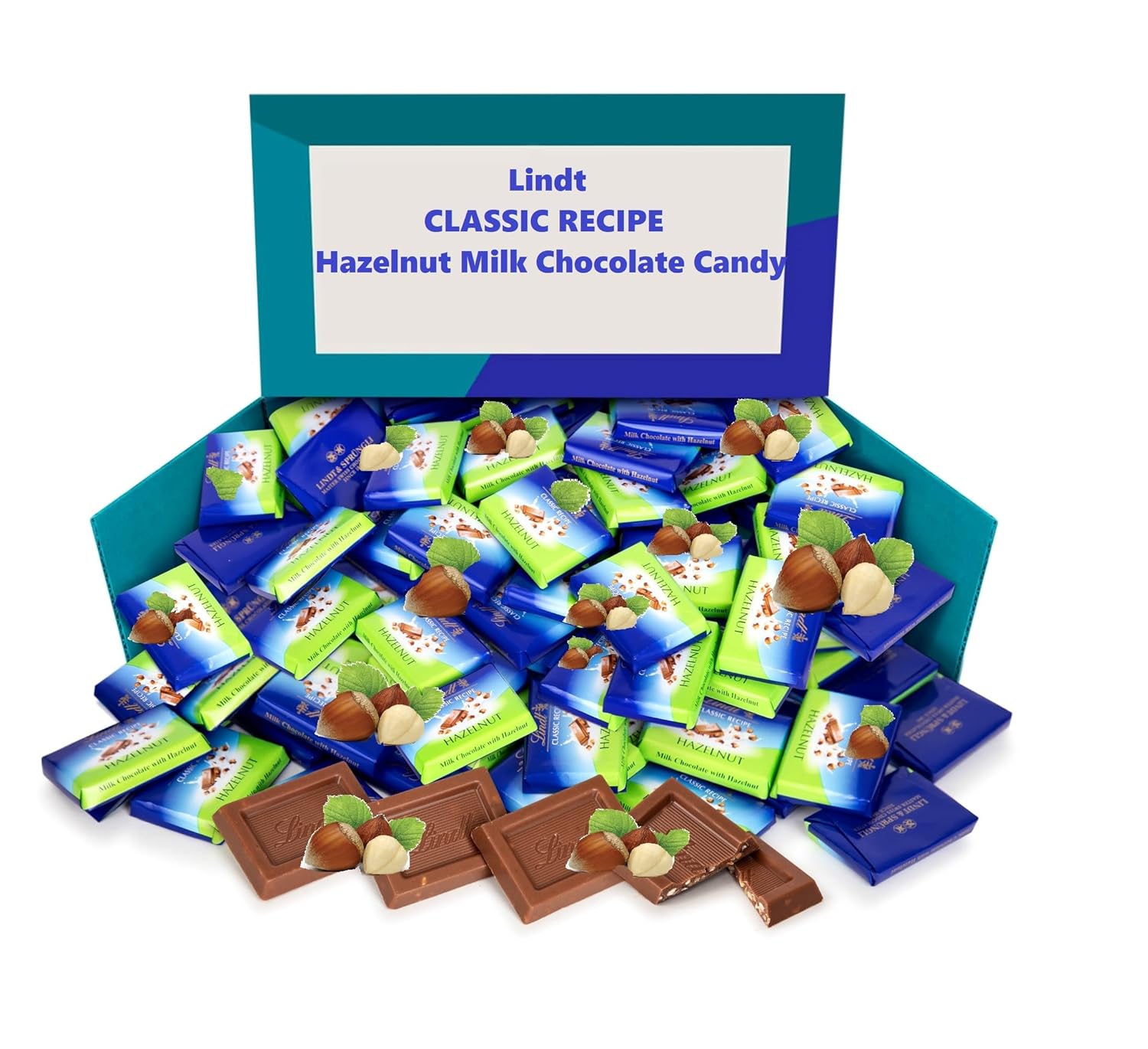 Hazelnut Milk Chocolate approx 55 Bars of Fine Individually Wrapped Premium Chocolate Candy, Basket Filler & Gift Arrangement Essential