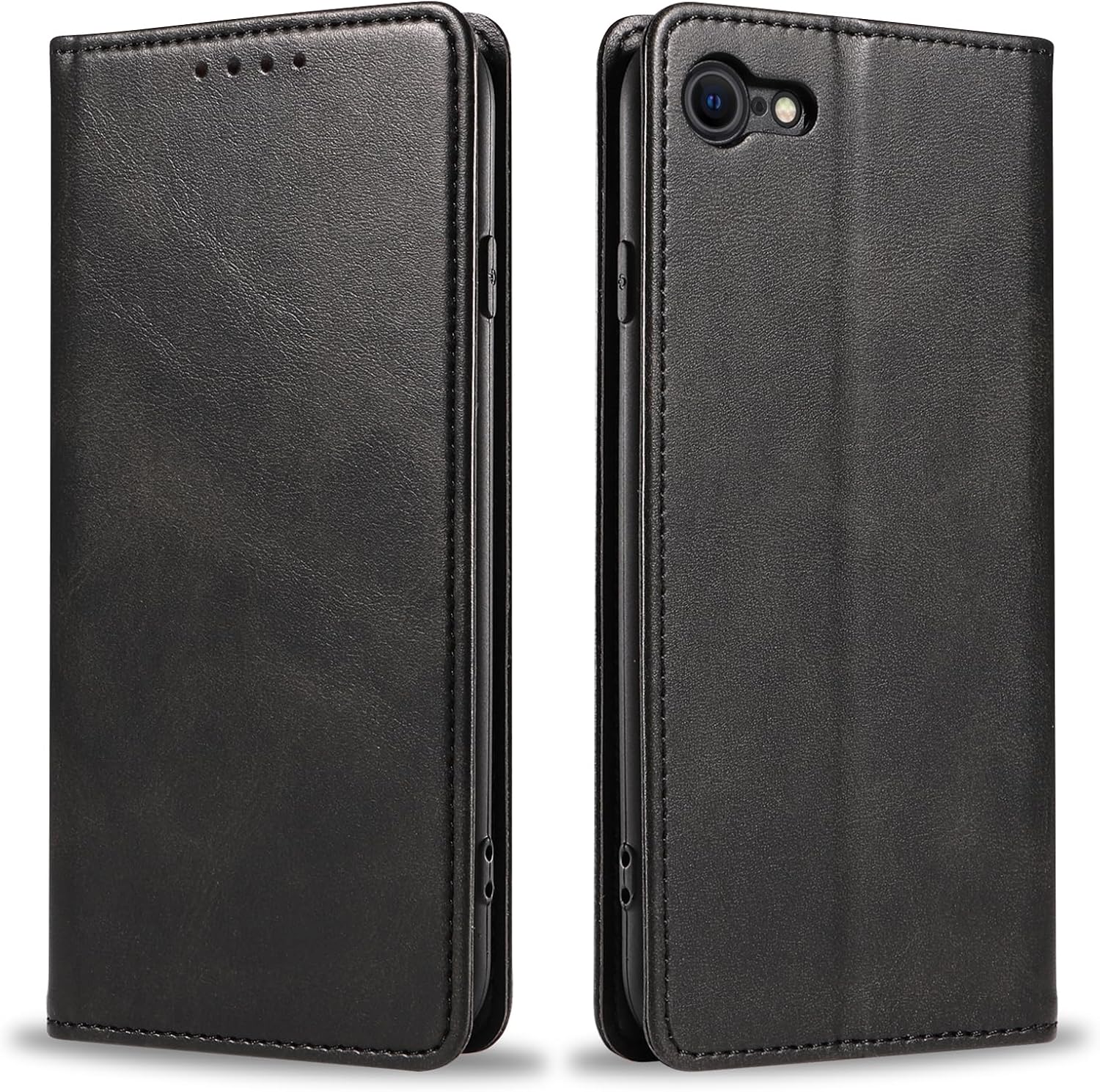 Vancle Case for iPhone 7 / iPhone 8 / iPhone SE Phone Case, Flip Wallet PU Leather Phone Case with [4 Card Slots] [Kickstand] Black for iPhone SE (2022) / iPhone SE (2020)