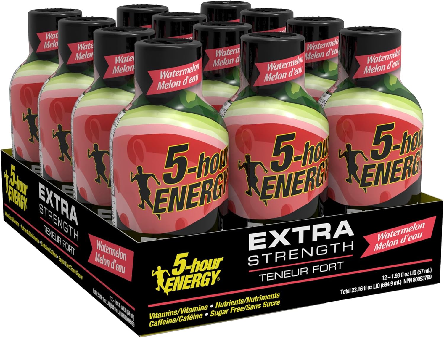 5-Hour Energy Extra Strength Sugar Free Watermelon Energy Shot 1.93 oz (Pack of 12)