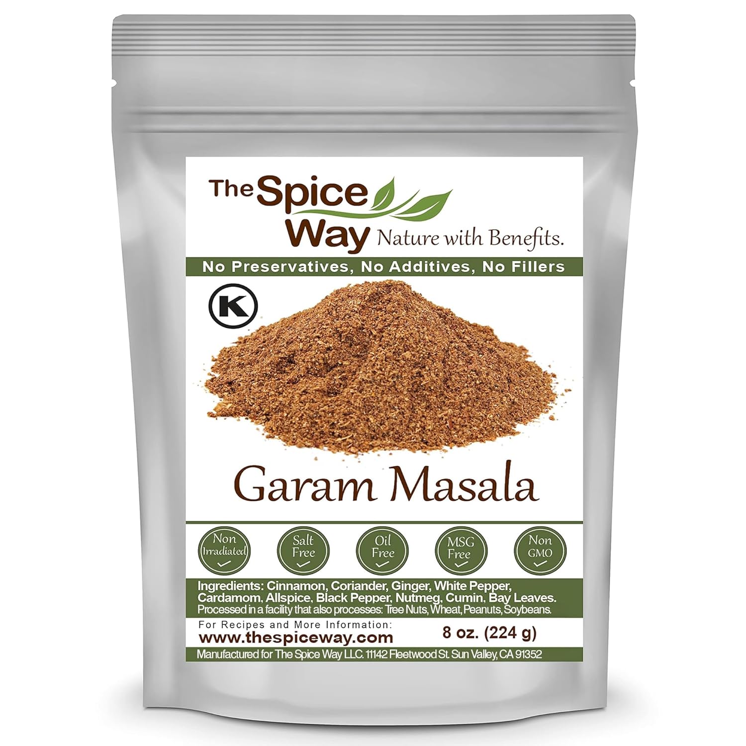 The Spice Way Garam Masala - An Indian Seasoning Mix for Meat. A wonderful combination of spices including cinnamon, galangal and more.(Goda Masala/Gram Masala/Graham Masala) 8 oz (resealable bag)