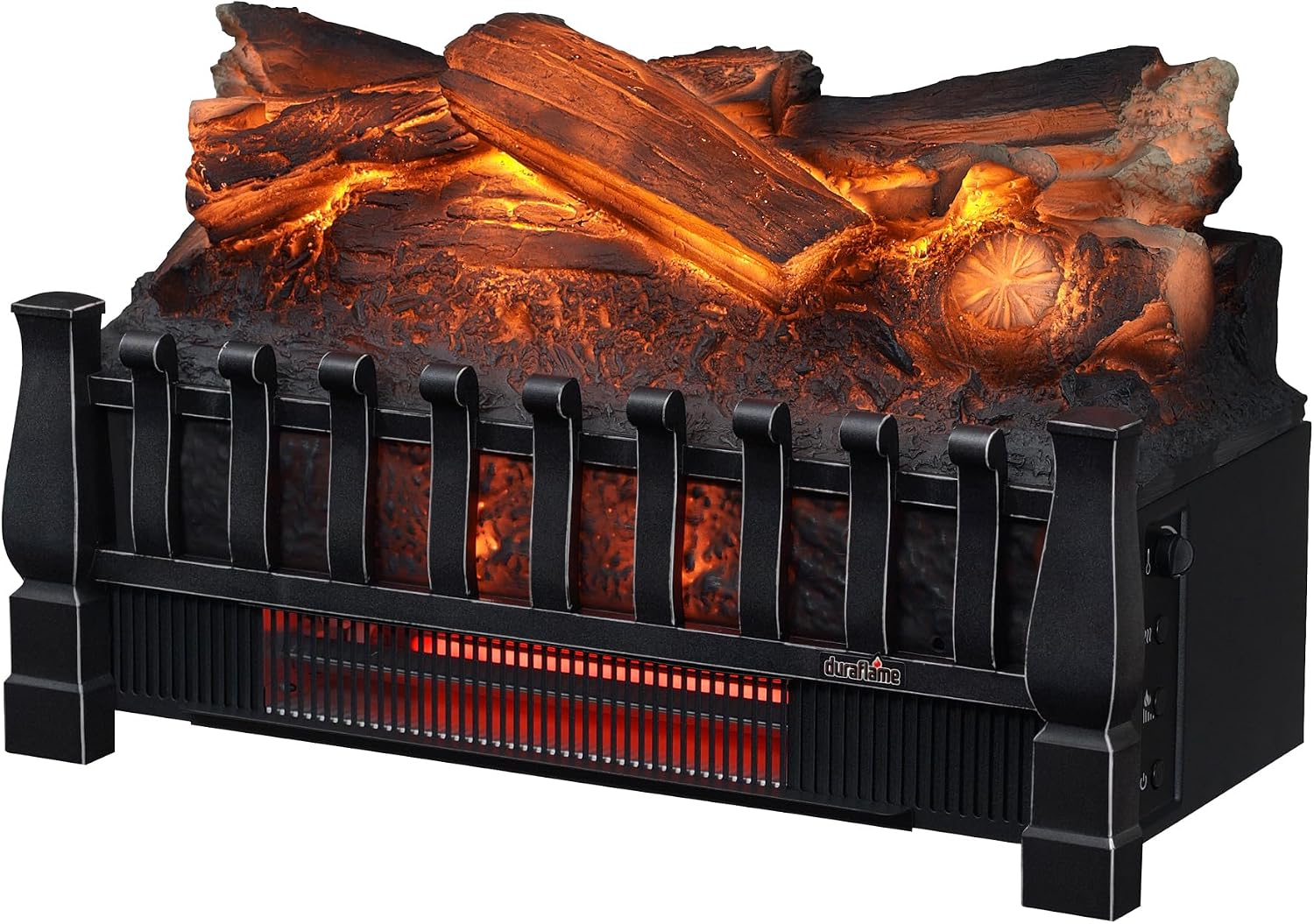 duraflame Electric Log Set 1,000 Sq Ft Heater, Faux Logs Insert with Infrared Flames for Existing Fireplaces, Remote Control Included