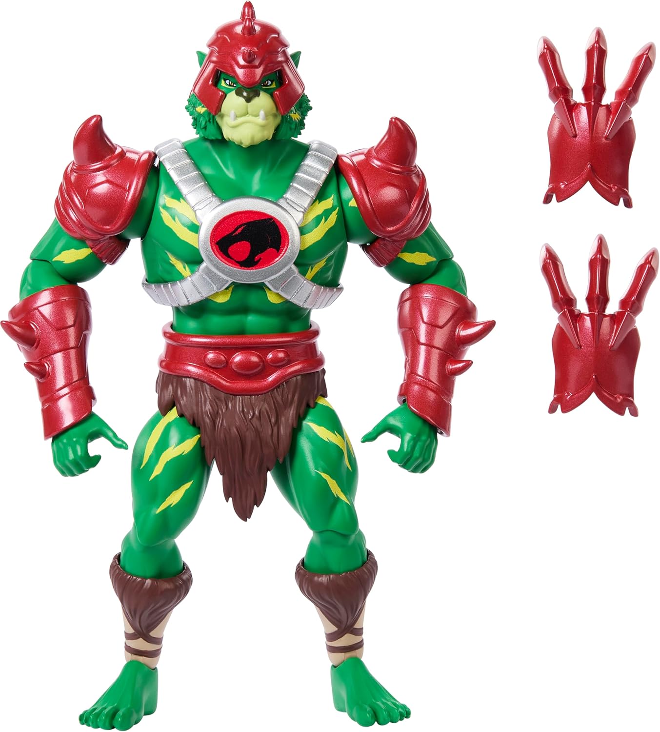 Masters of the Universe Origins & ThunderCats Action Figure, Battle Cat Man Toy, 1980s Brand Crossover, 5.5-inch Posable with Battle Claws, Mini Comic, JFW95