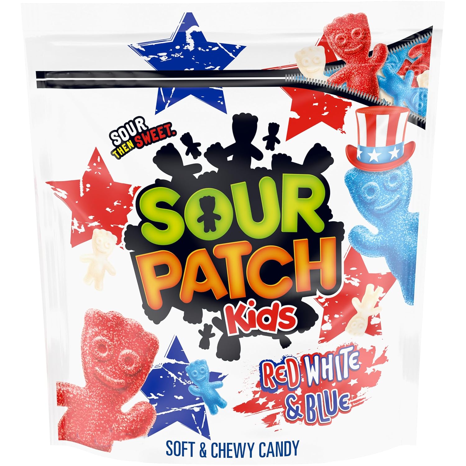 SOUR PATCH KIDS Red, White & Blue Soft & Chewy Candy, Bulk Candy, 1.8 lb