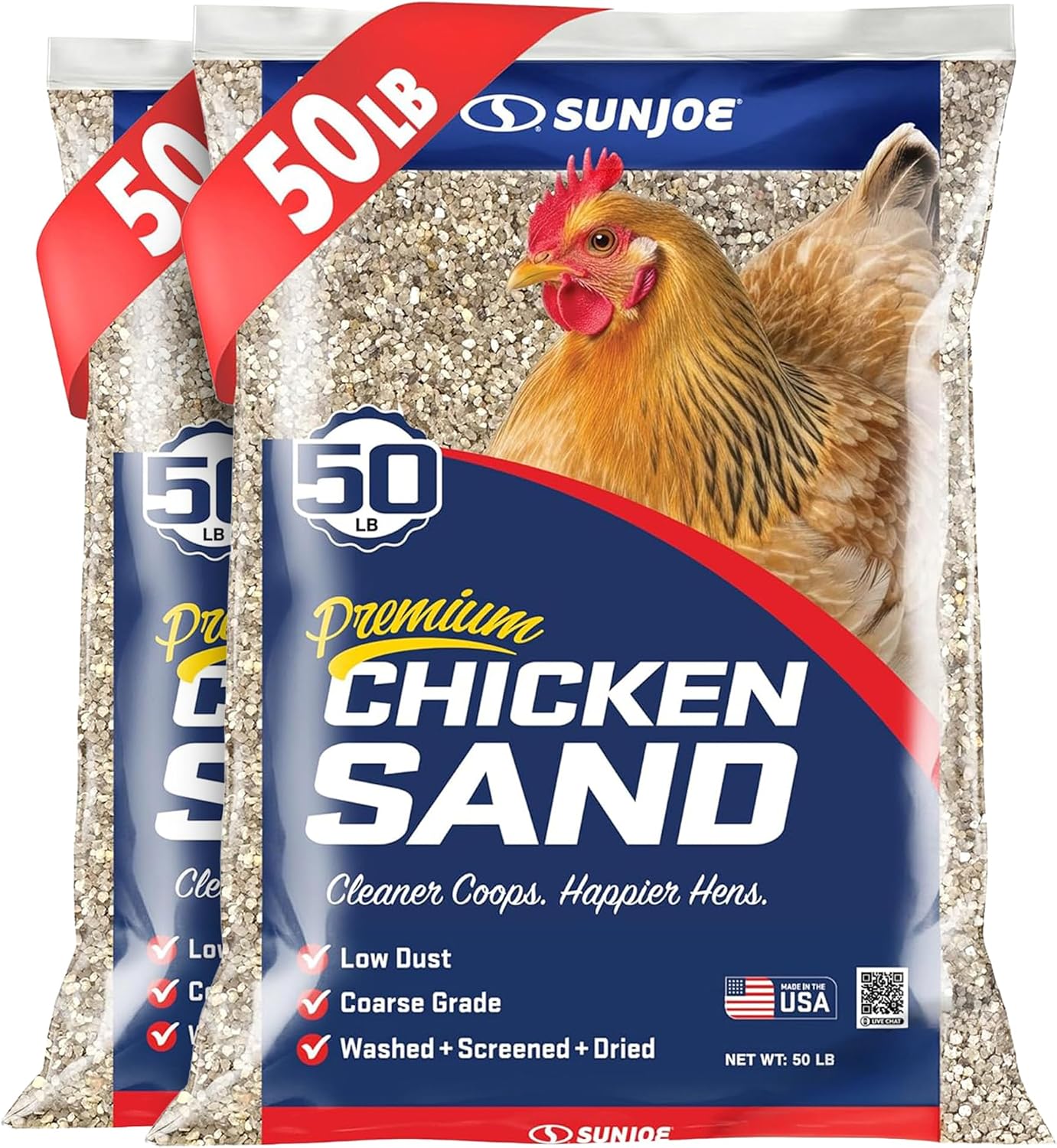 Sun Joe Premium Chicken Coop Sand, Coarse Grade, CHKSAND50, 2 Pack