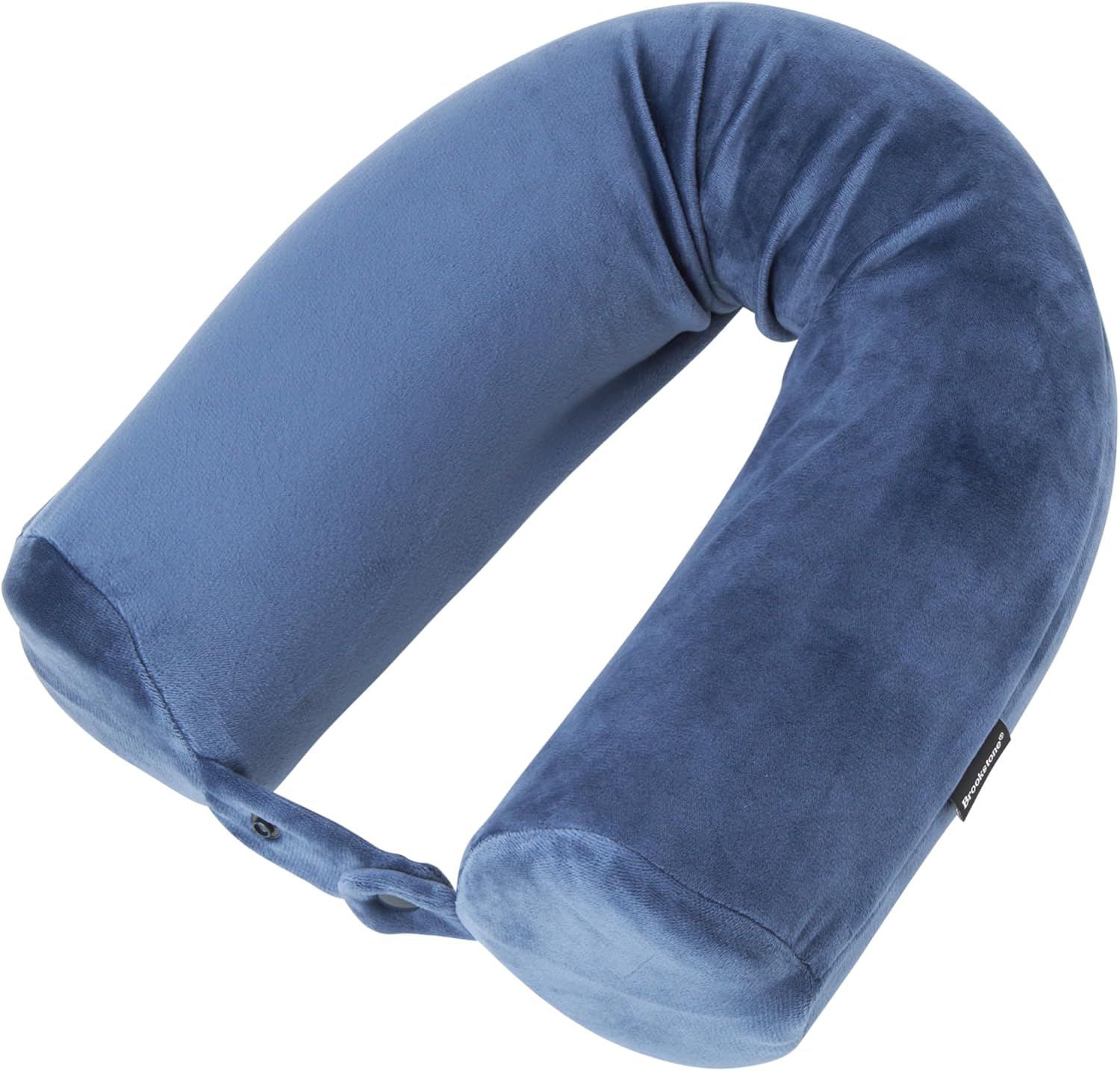 Brookstone Free Form Travel Pillow - Lightweight Flexible Memory Foam Travel Neck Pillow for Sleeping, Car, Airplane & Travel Support, Blue