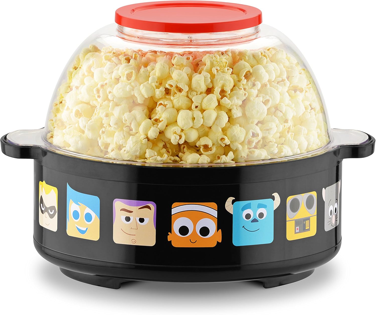 Disney Pixar Stir Popcorn Popper by Select Brands - Electric Countertop Popcorn Maker with Stirring Rod - Includes Kernel Scoop & Oil Spoon - Home Kitchen Appliance for Movies, Parties & More