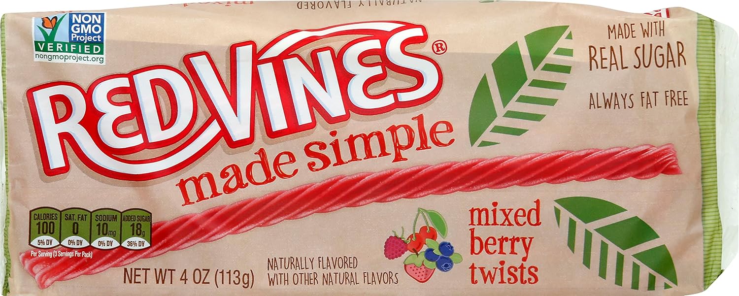 Red Vines, Licorice Twists Mixed Berry, 4 Ounce
