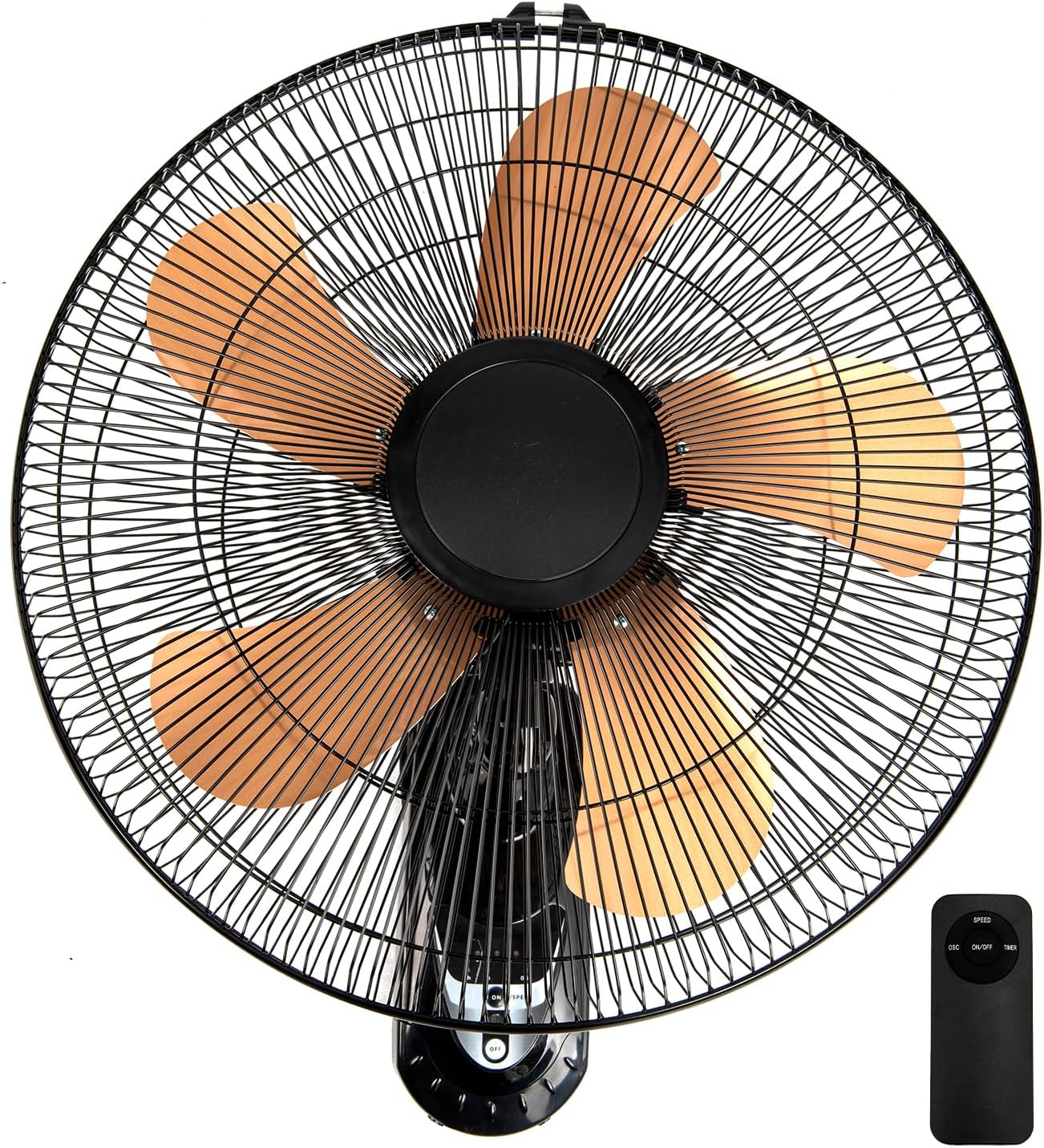 20 Inch Wall Mount Fan with Remote Control Wall Mounted Oscillating Fan with 3 Speed Settings, Adjustable Tilt and Timing for Bedroom 18in Metal Fans Blade