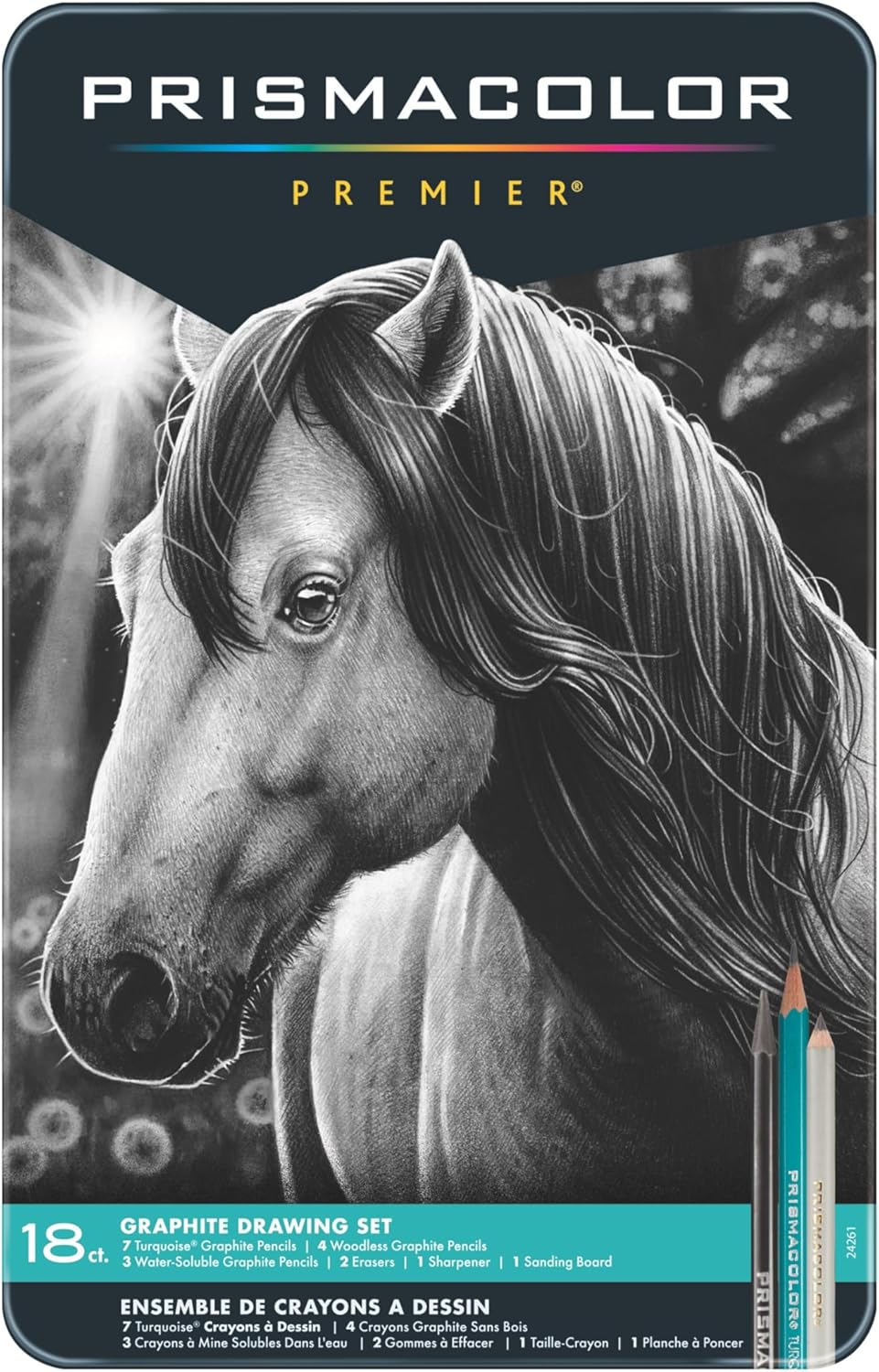 Prismacolor Premier Graphite Drawing Pencils With Erasers & Sharpeners, Adult Coloring, 18-Piece Set