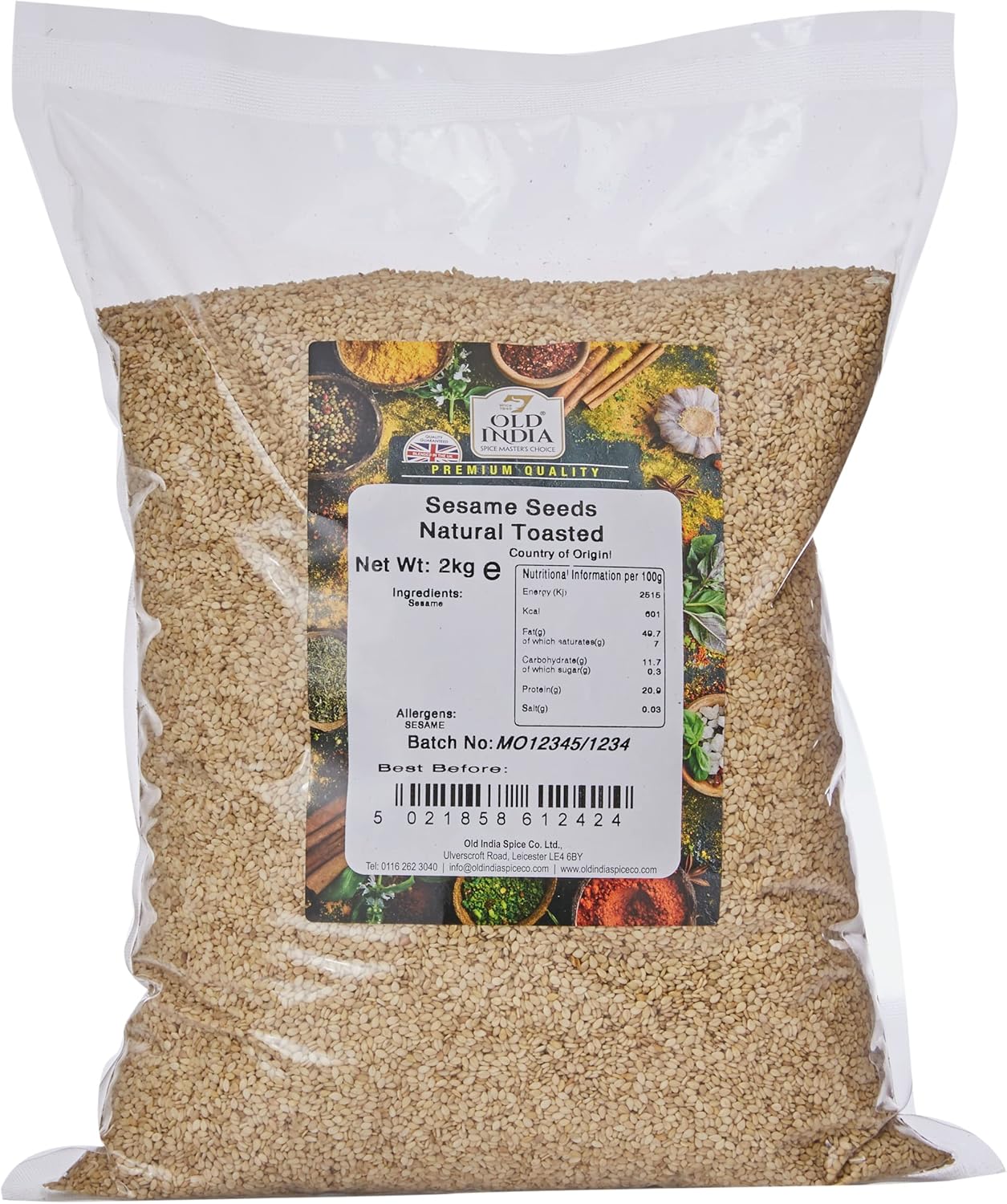 Old India Sesame Seeds Natural Toasted 2kg