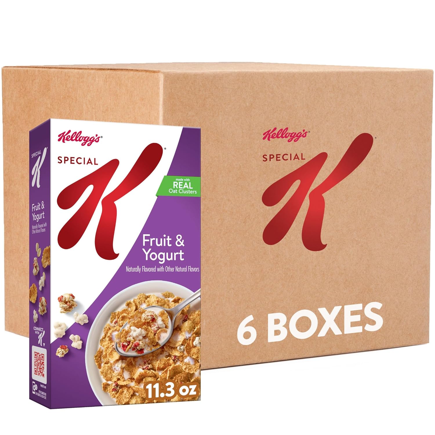 Kellogg's Special K Breakfast Cereal, Family Breakfast, Fiber Cereal, Fruit and Yogurt (6 Boxes)