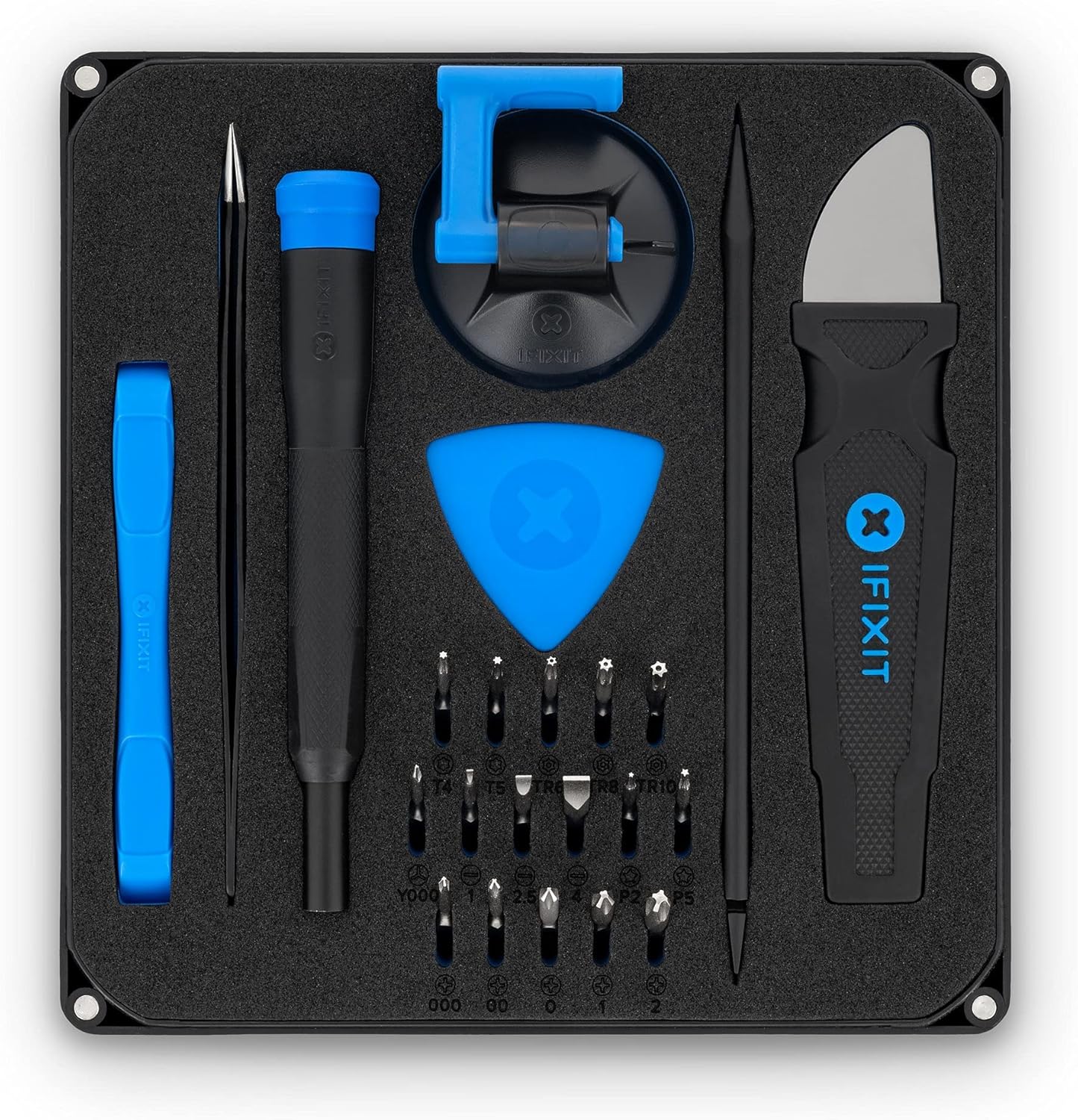 iFixit Essential Electronics Toolkit, Basic Tool-Set with 16 Precision bits (4 mm), Magnetic Screwdriver & Opening Tools for Electronic Devices