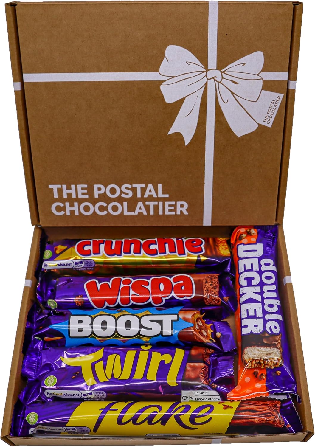 Dairy Milk Chocolate Gift Box Hamper, Full Sized Bars, Letterbox Friendly, Perfect for Presents, Surprises Birthdays and Treats, Twirl, Double Decker, Crunchie (Medium Gift Box)