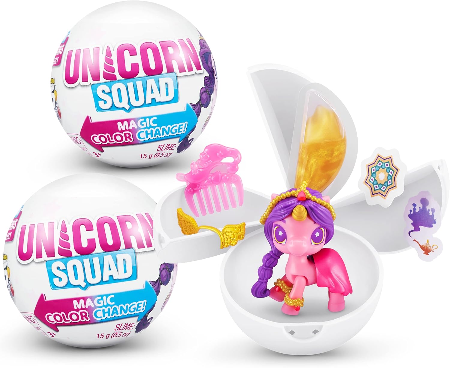 5 Surprise Unicorn Squad Series 7 (2 Pack) by ZURU Magic Color Change, Glowing Fairies, Collectibles Mini Unicorn Toys