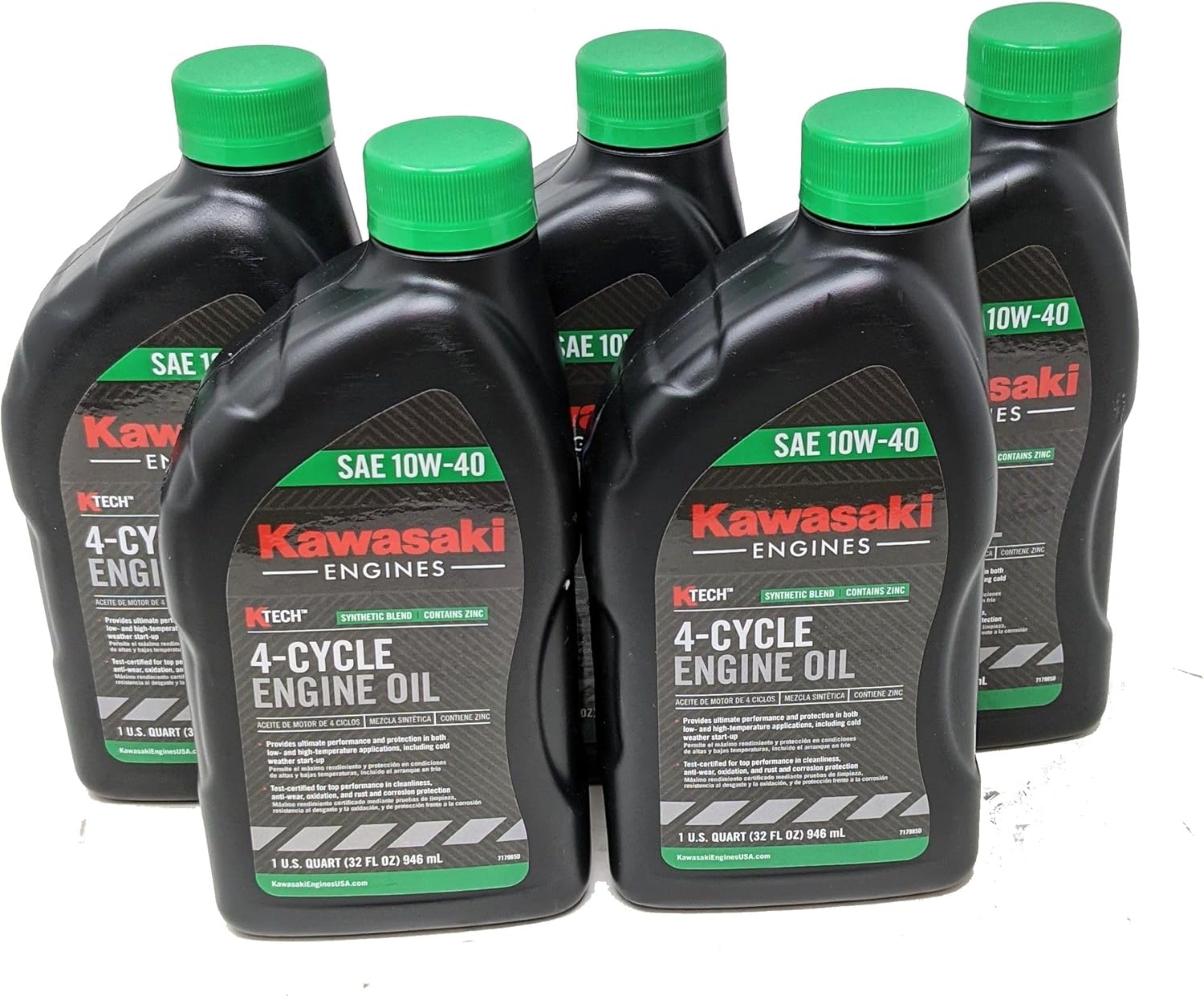 Pack of 5 Kawasaki 99969-6296 Genuine OEM K-Tech SAE 10W-40 4-Cycle Engine Oil