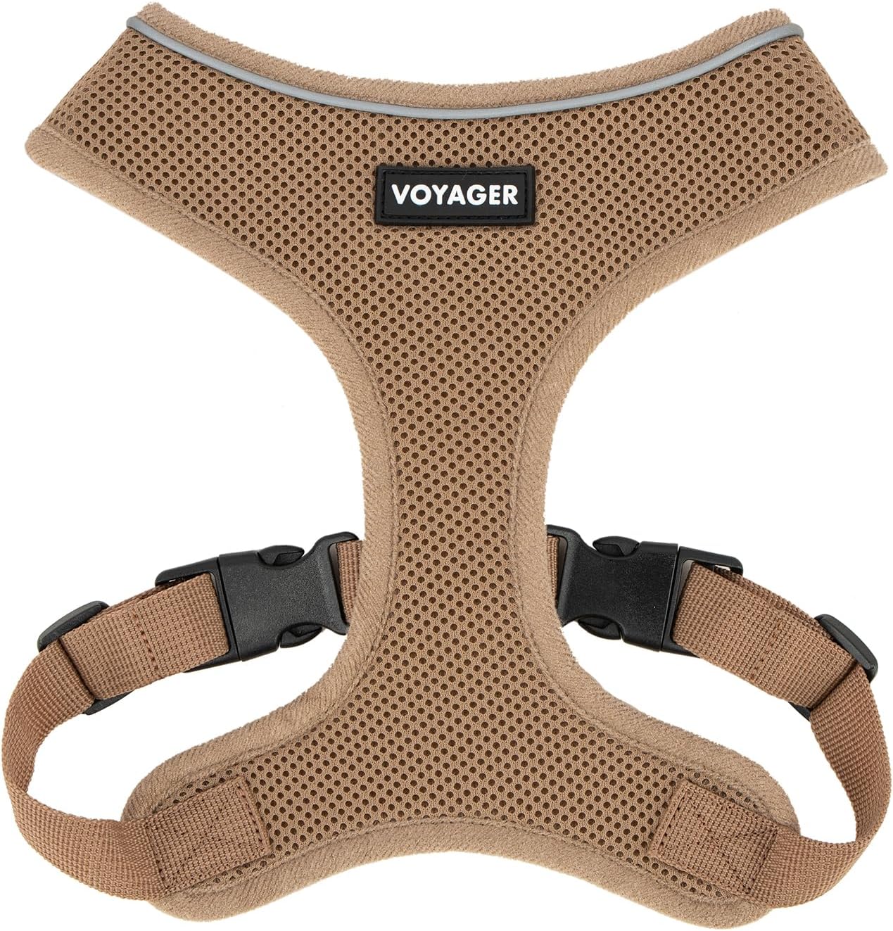Best Pet Supplies Voyager Aerolite No Pull Mesh Dog Harness, Reflective Stitching, Breathable Harness, Adjustable for Walking, Training, Running, Heavy Duty and Durable, Beige, M