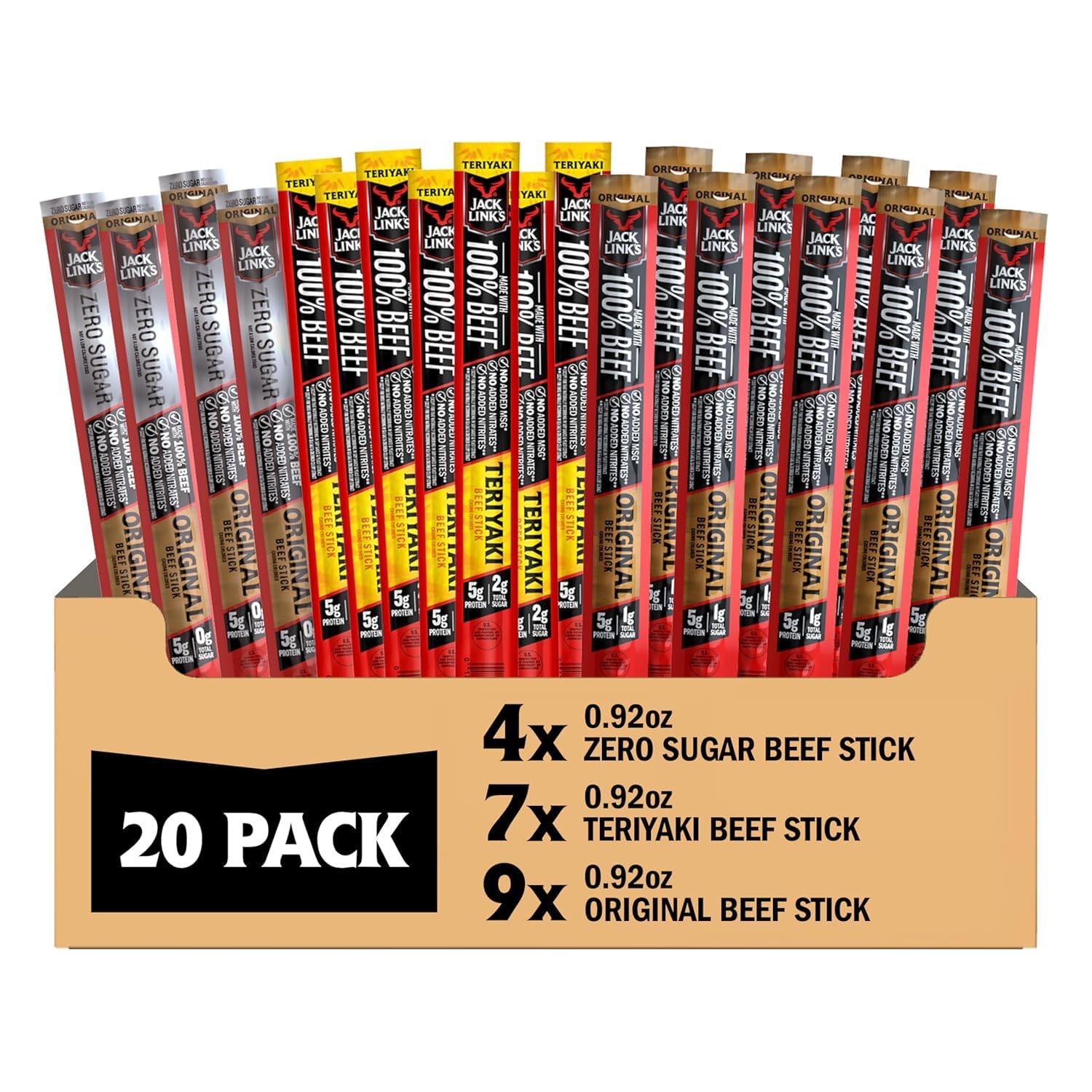 Jack Link's Beef Jerky Sticks Variety Pack - (20 Pack) 0.92 oz