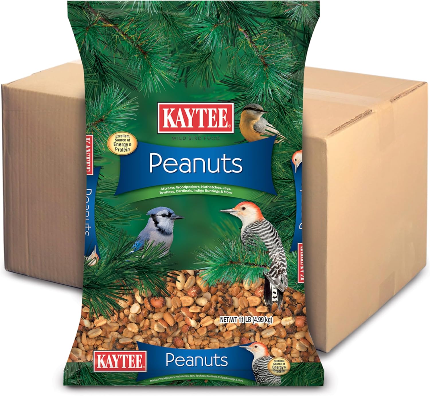 Kaytee Shelled Peanuts for Wild Birds, 11 Pound