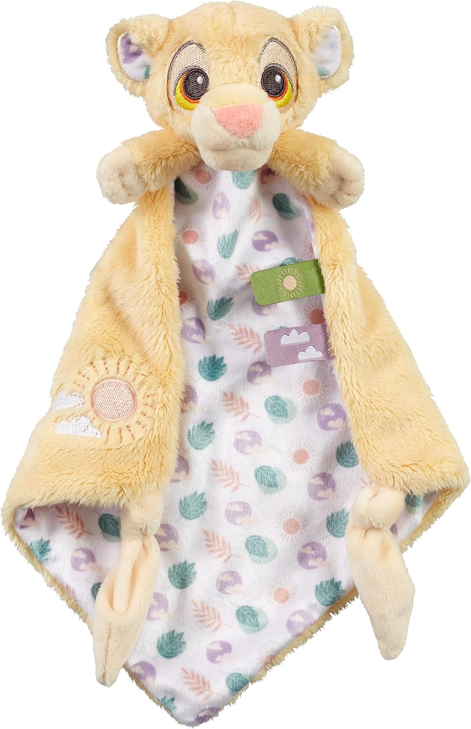 Rainbow Designs Official Disney Baby Lion King Comforter - Adorable Simba Design Newborn Comforter - Perfect for Cuddles, Super Soft Plush Baby Comfort Blanket - Featuring Sensory Tags for Playtime